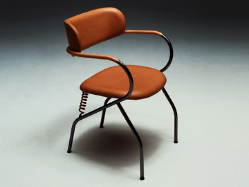 SPRING - Leather chair with armrests by La Manufacture - view 2